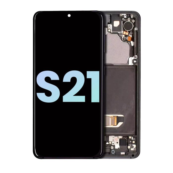OLED Display mit Rahmen für Galaxy S21 5G (Service Pack) (Phantom Gray)