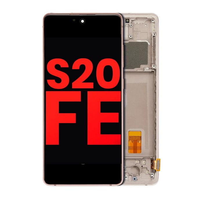 OLED Display mit Rahmen für Galaxy S20 FE 4G/ 5G (Cloud Orange)