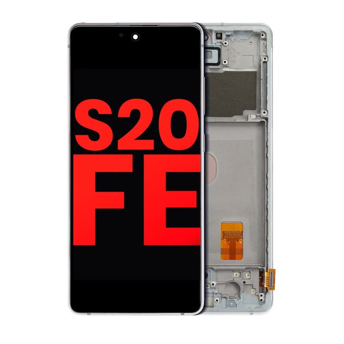 OLED Display mit Rahmen für Galaxy S20 FE 4G/ 5G (Aftermarket Plus) (Cloud Mint)