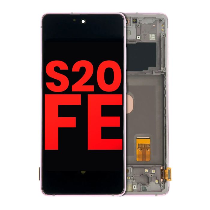 OLED Display mit Rahmen für Galaxy S20 FE 4G/ 5G (Cloud Lavender)