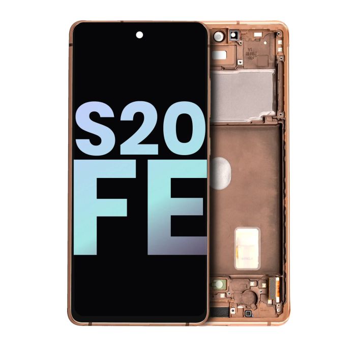 OLED Display mit Rahmen für Galaxy S20 FE 4G/ 5G (Service Pack) (Cloud Orange)
