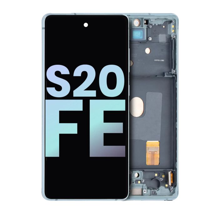 OLED Display mit Rahmen für Galaxy S20 FE 4G/ 5G (Service Pack) (Cloud Mint)