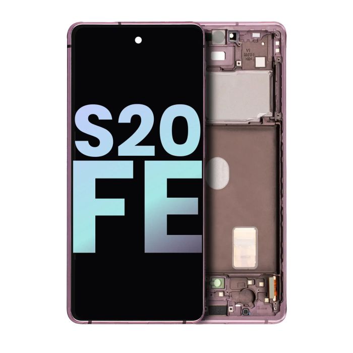 OLED Display mit Rahmen für Galaxy S20 FE 4G/ 5G (Service Pack) (Cloud Lavender)