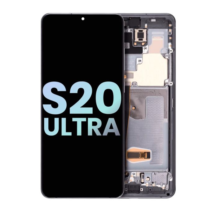 OLED Display mit Rahmen für Galaxy S20 Ultra 5G (Service Pack) (Cosmic Gray)