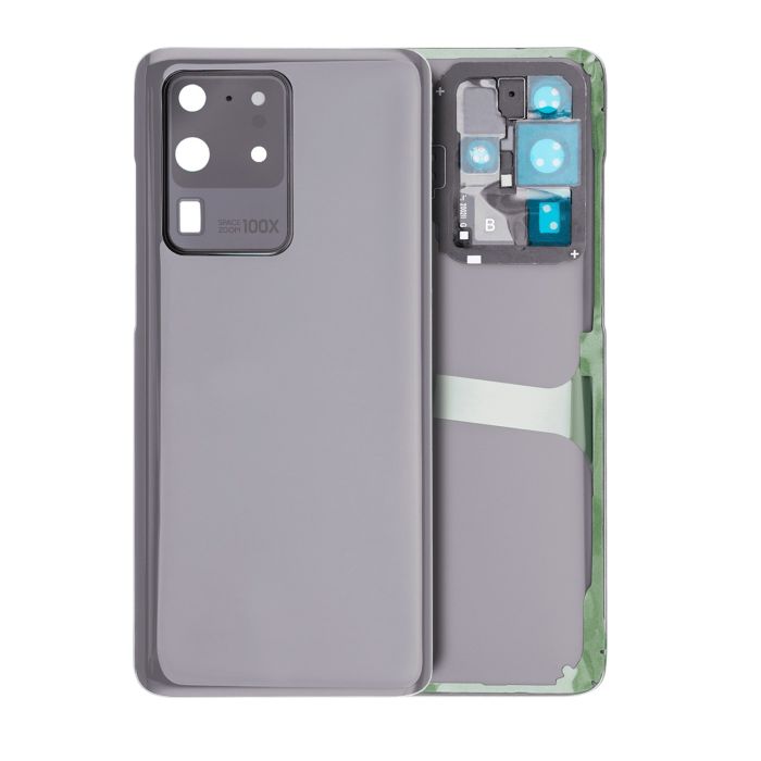 Rückglas mit Kameralinse für Galaxy S20 Ultra (ohne Logo) (Cosmic Gray)