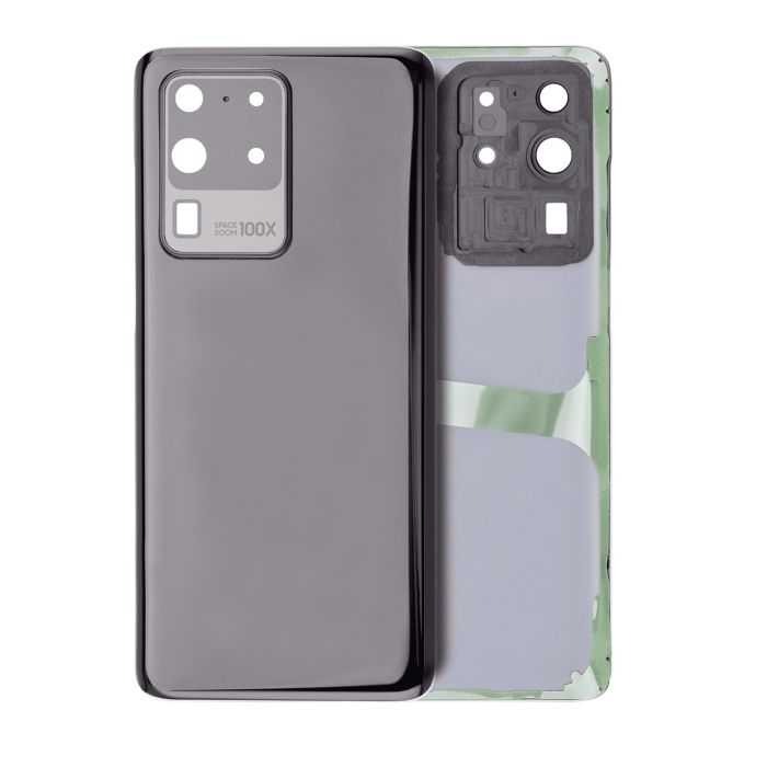 Rückglas mit Kameralinse für Galaxy S20 Ultra (ohne Logo) (Cosmic Black)
