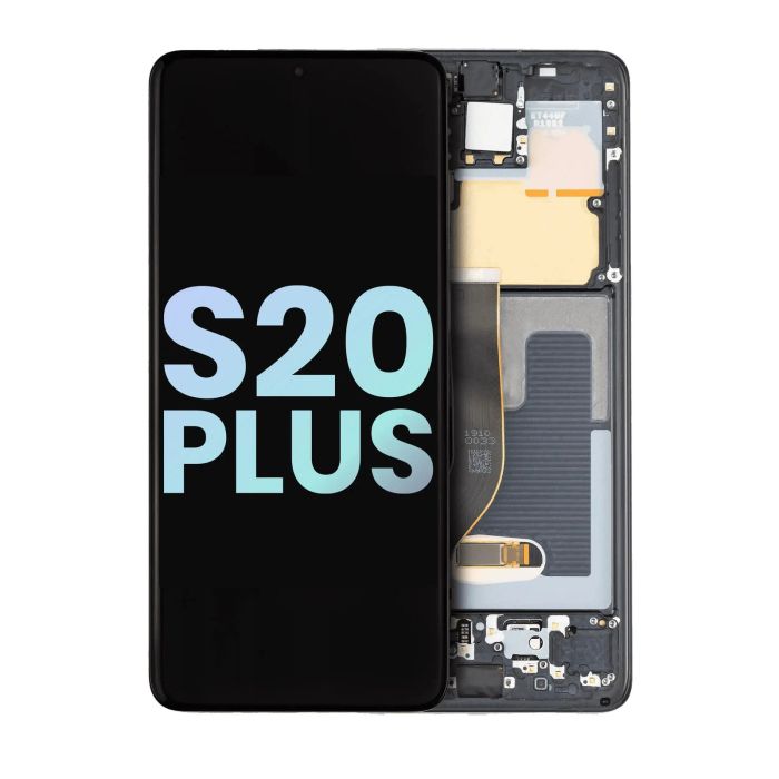 OLED Display mit Rahmen für Galaxy S20 Plus 5G (Service Pack) (Cosmic Black)