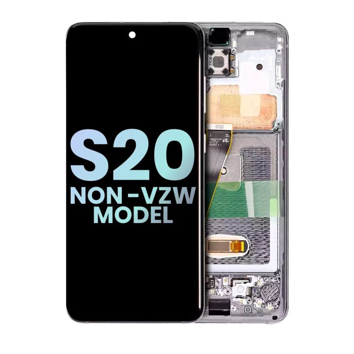 OLED Display mit Rahmen für Galaxy S20 5G (Service Pack) (Wolkenweiß)