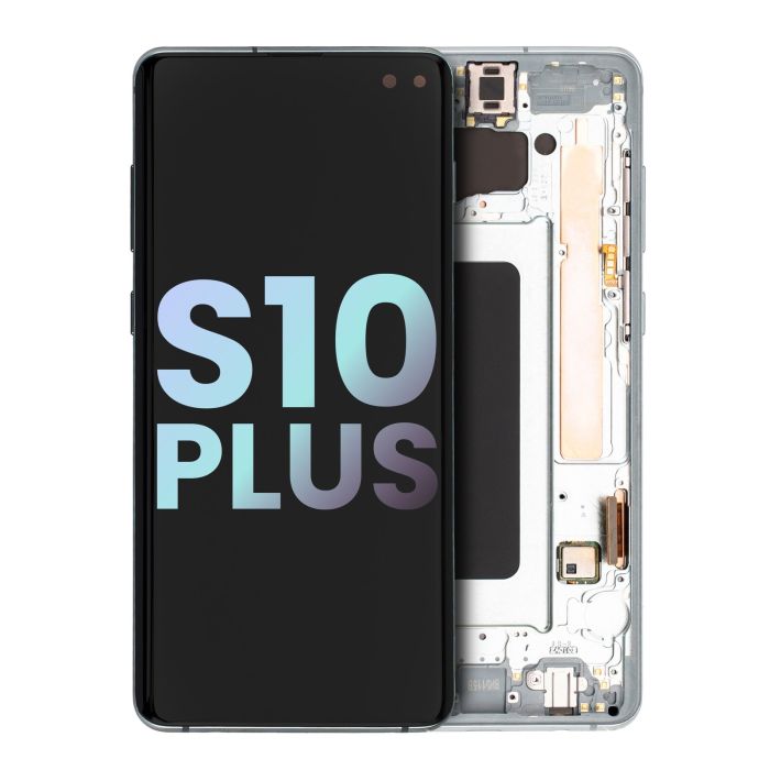 OLED Display mit Rahmen für Galaxy S10 Plus (Service Pack) (Prism Green)