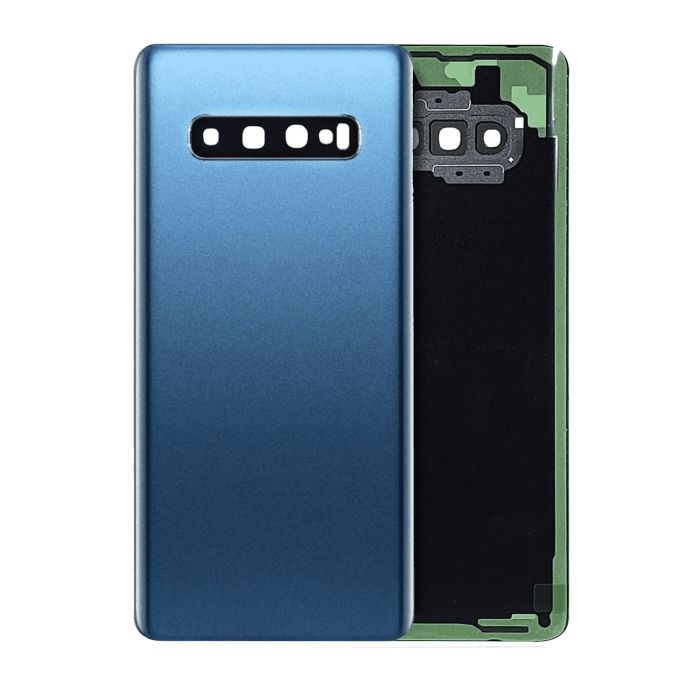 Rückglas mit Kameralinse für Galaxy S10 Plus (ohne Logo) (Prism Blue)