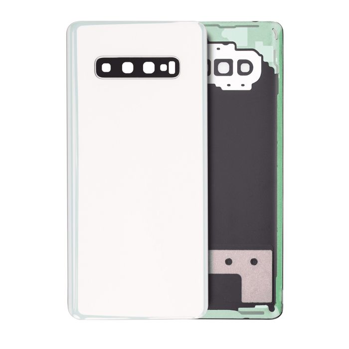 Rückglas mit Kameralinse für Galaxy S10 Plus (Service Pack) (Ceramic White)