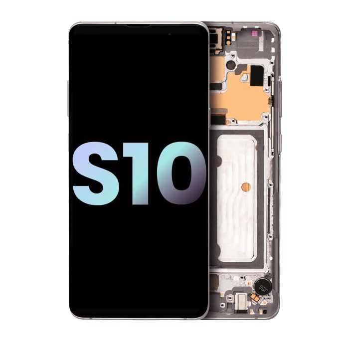 OLED Display mit Rahmen für Galaxy S10 5G (Service Pack) (Crown Silver)