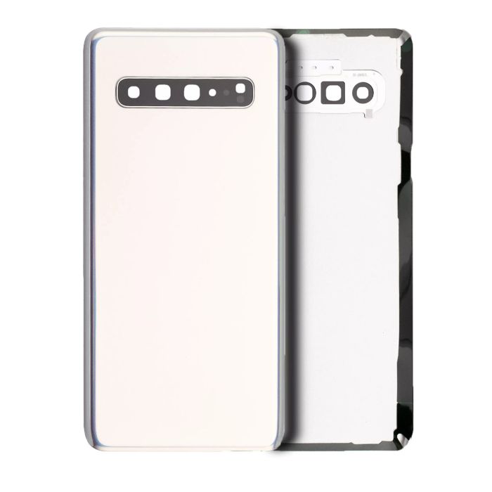 Rückseite Abdeckung mit Kameralinse für Galaxy S10 5G (ohne Logo) (Crown Silver)