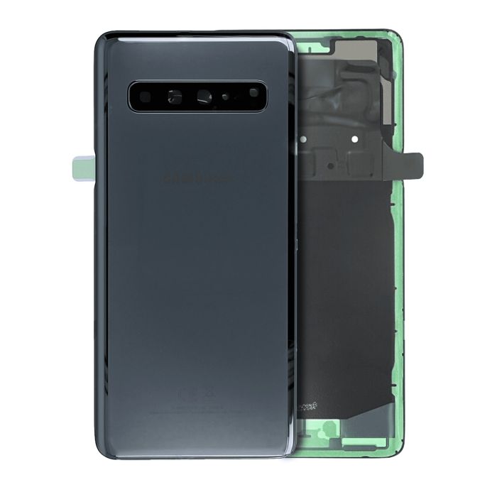 Rückglas mit Kameralinse für Samsung Galaxy S10 5G (Service Pack) (Prism Black)