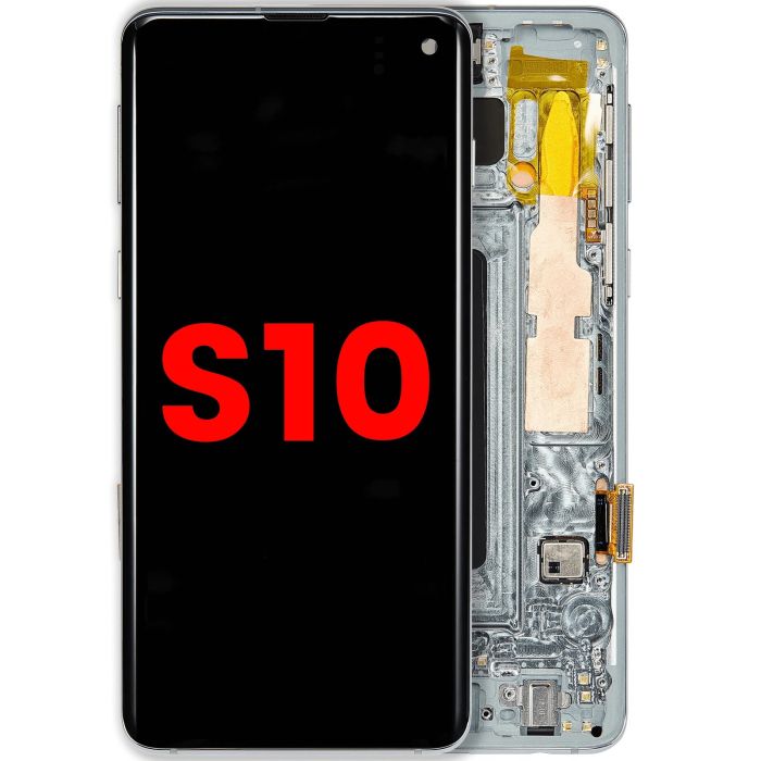 OLED Display mit Rahmen für Galaxy S10 (Aftermarket Plus) (Prism Green)