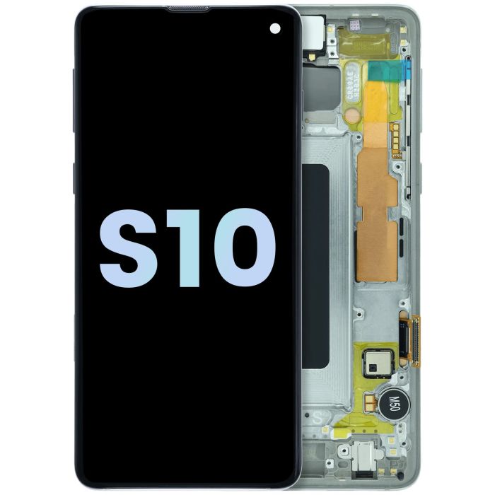 OLED Display mit Rahmen für Galaxy S10 (Service Pack) (Prism Silver)
