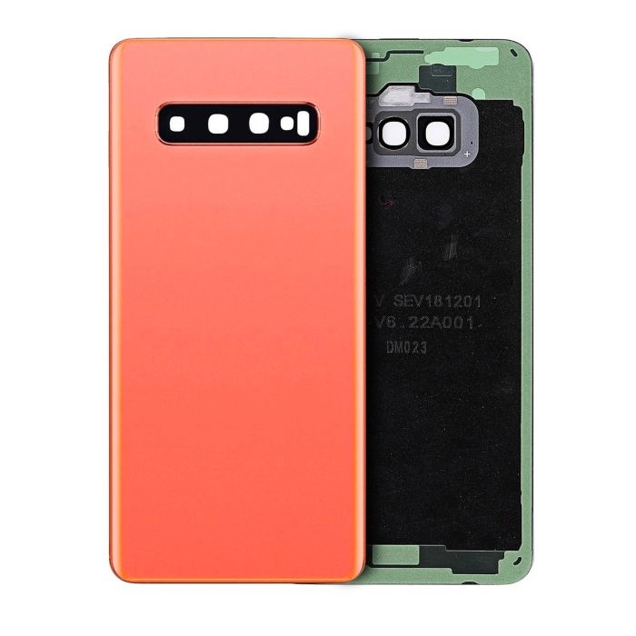 Rückseite Abdeckung mit Kameralinse für Galaxy S10 (ohne Logo) (Flamingo Pink)