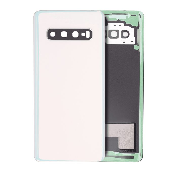 Rückglas mit Kameralinse für Galaxy S10 (ohne Logo) (Prism White)