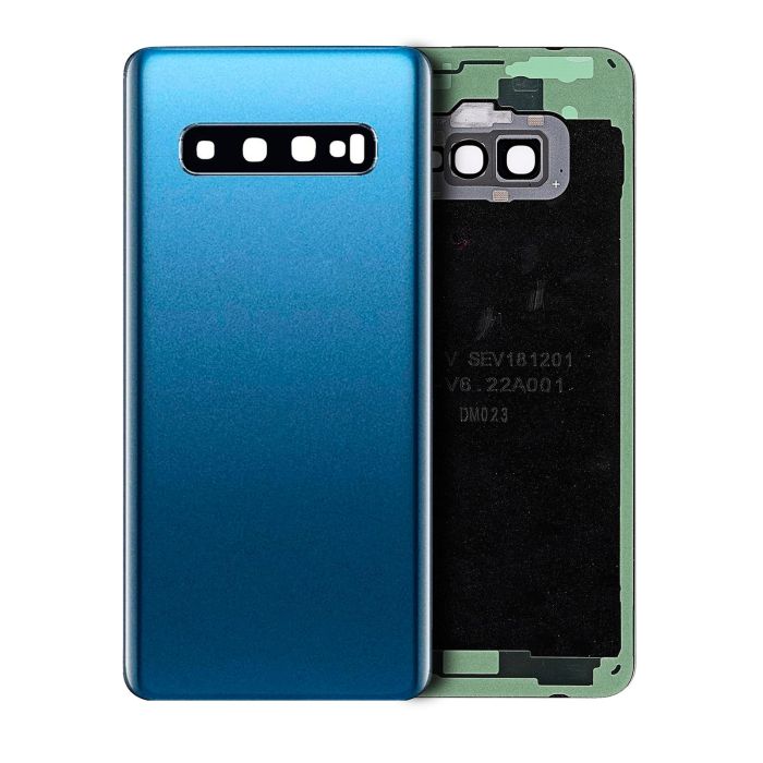 Rückseite Abdeckung mit Kameralinse für Galaxy S10 (ohne Logo) (Prism Blue)