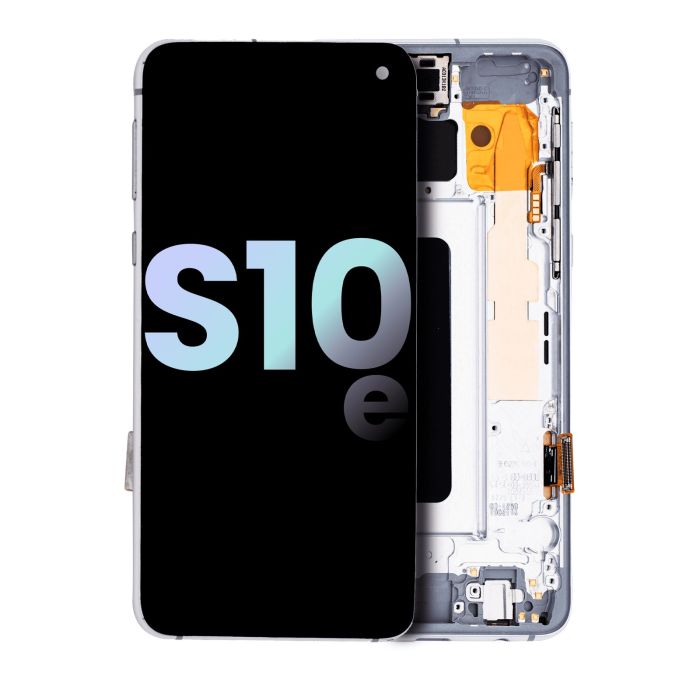 OLED Display mit Rahmen für Galaxy S10E (Service Pack) (Prism White)