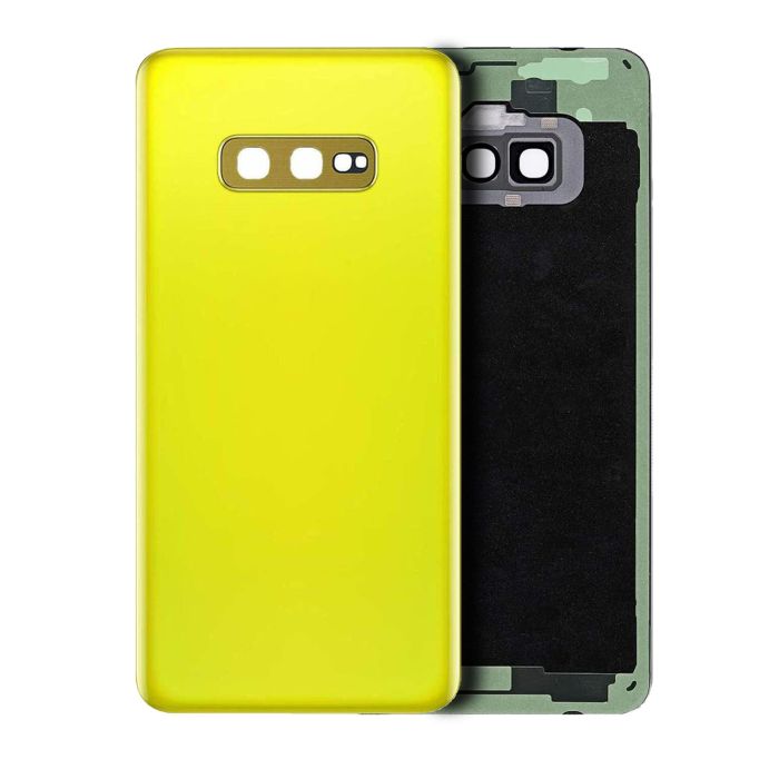 Rückseite Abdeckung mit Kameralinse für Galaxy S10E (ohne Logo) (Canary Yellow)