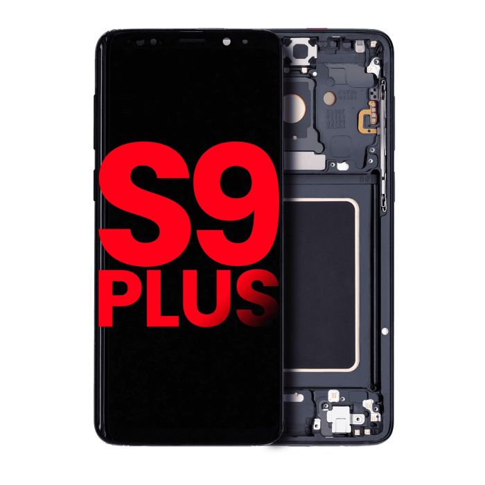 OLED Display mit Rahmen für Galaxy S9 Plus (Aftermarket Plus) (Midnight Black)