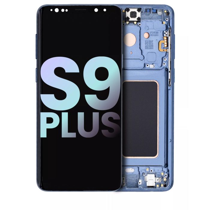 OLED Display mit Rahmen für Galaxy S9 Plus (Service Pack) (Coral Blue)