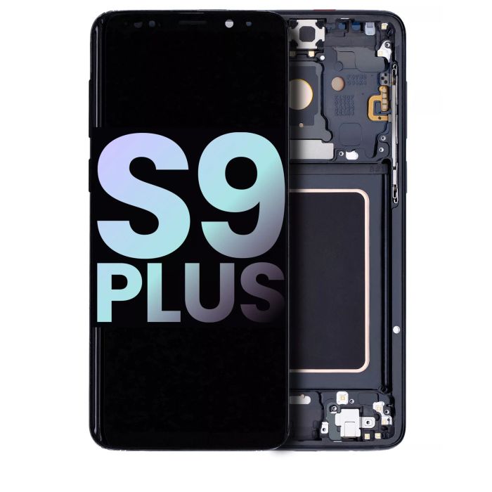 OLED Display mit Rahmen für Galaxy S9 Plus (Service Pack) (Midnight Black)
