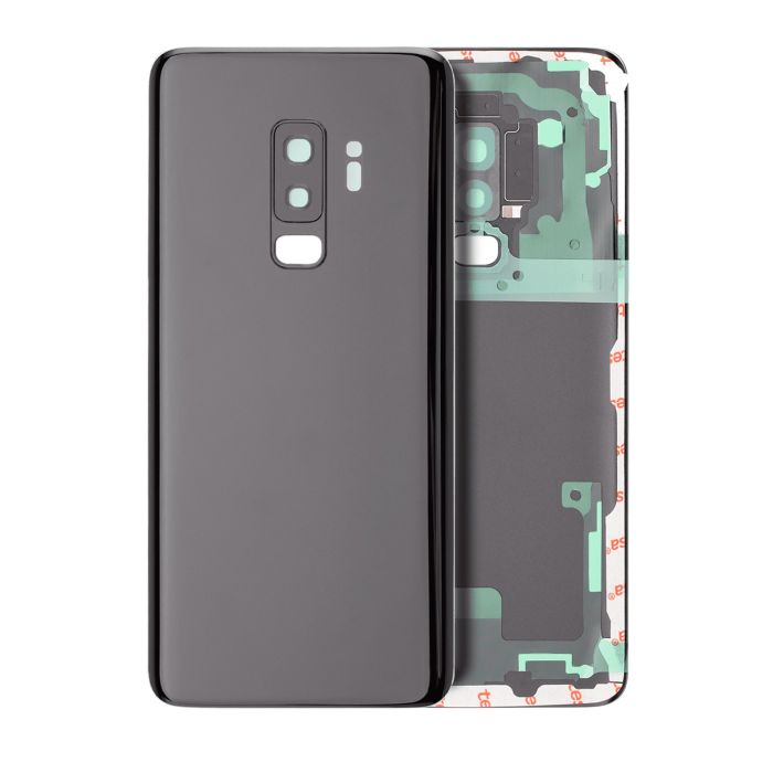 Rückglas mit Kameralinse für Galaxy S9 Plus (ohne Logo) (Midnight Black)