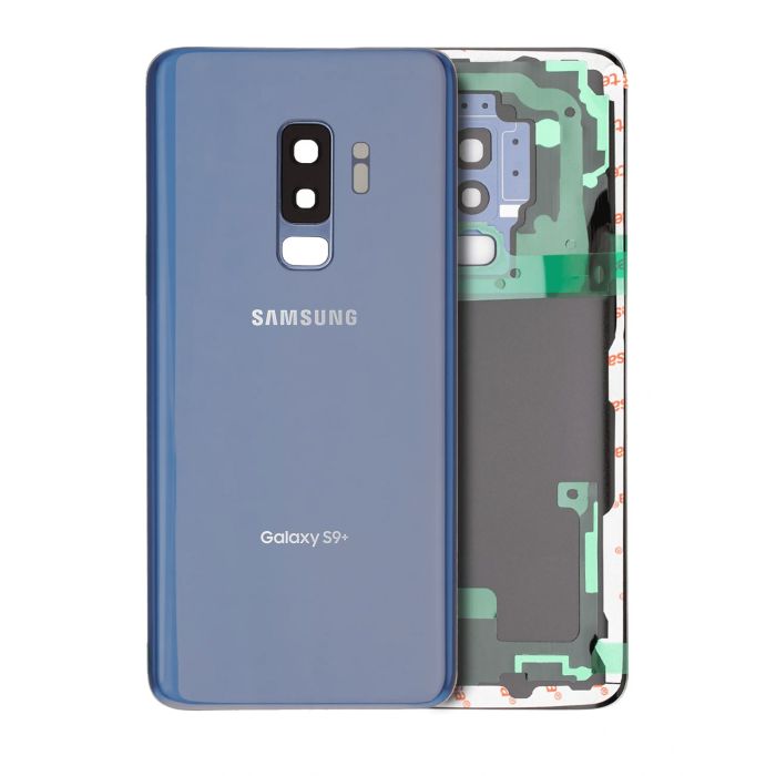 Rückglas mit Kameralinse für Samsung Galaxy S9 Plus (Service Pack) (Coral Blue)