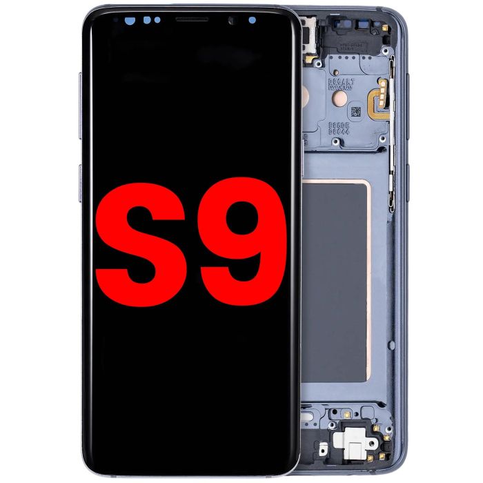 OLED Display mit Rahmen für Galaxy S9 (Aftermarket Plus) (Titanium Gray)