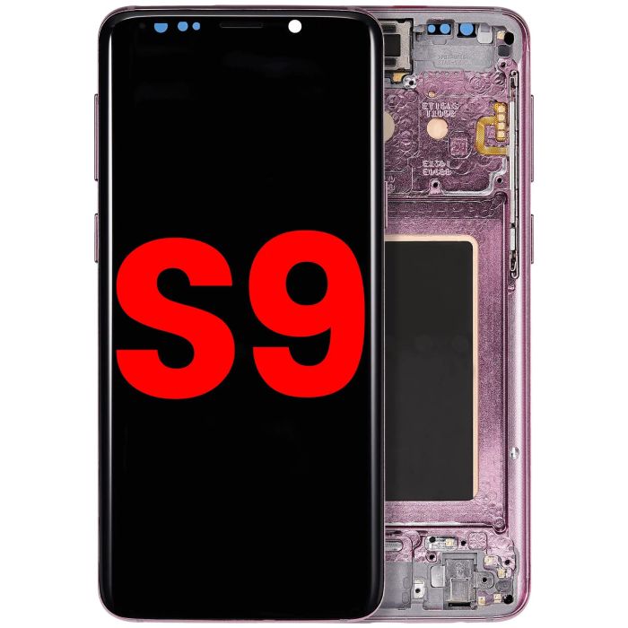 OLED Display mit Rahmen für Galaxy S9 (Aftermarket Plus) (Lilac Purple)