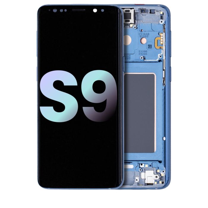 OLED Display mit Rahmen für Galaxy S9 (Service Pack) (Coral Blue)