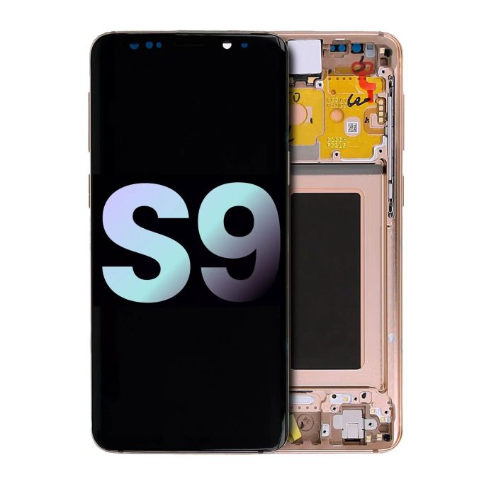OLED Display mit Rahmen für Galaxy S9 (Service Pack) (Sunrise Gold)