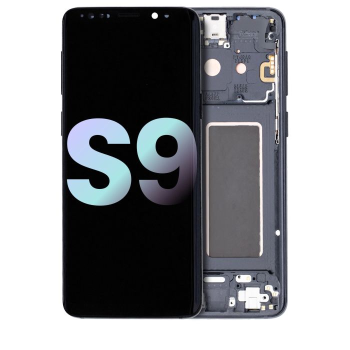 OLED Display mit Rahmen für Galaxy S9 (Service Pack) (Midnight Black)
