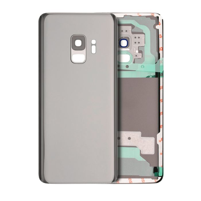 Rückglas mit Kameralinse für Galaxy S9 (ohne Logo) (Aftermarket Plus) (Silber)