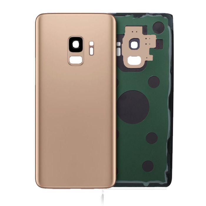 Rückglas mit Kameralinse für Galaxy S9 (ohne Logo) (Sunrise Gold)