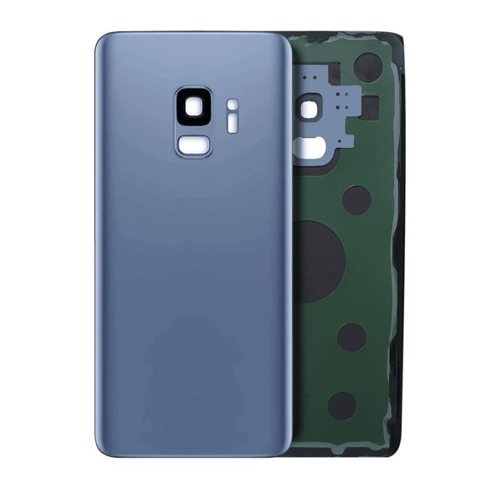 Rückglas mit Kameralinse für Galaxy S9 (ohne Logo) (Coral Blue)