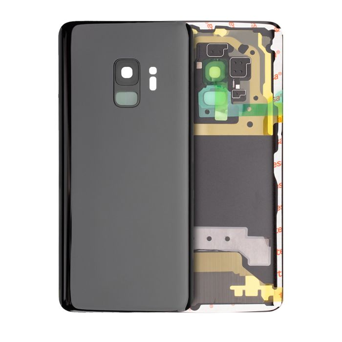 Rückglas mit Kameralinse für Galaxy S9 (ohne Logo) (Midnight Black)
