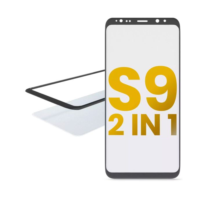 2 in 1 Front Glas mit OCA vormontiert für Samsung Galaxy S9
