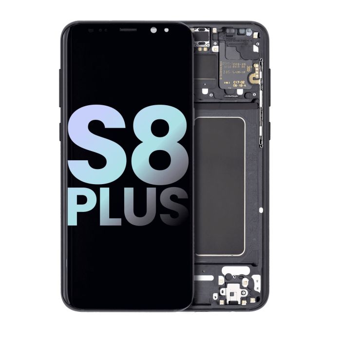 OLED Display mit Rahmen für Galaxy S8 Plus (Service Pack) (Midnight Black)