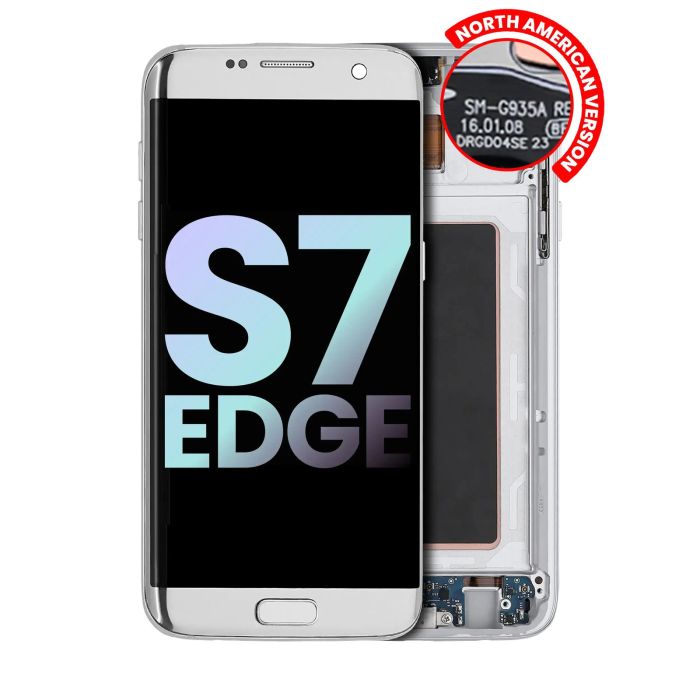 OLED Display mit Rahmen für Galaxy S7 Rand G935A (Service Pack) (Silber)