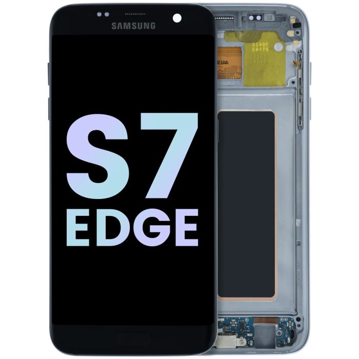 LCD Display mit Rahmen für Galaxy S7 Rand (Service Pack) (Schwarz)