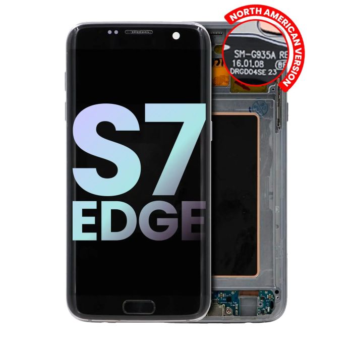 OLED Display mit Rahmen für Galaxy S7 Rand G935A (Service Pack) (Schwarz)