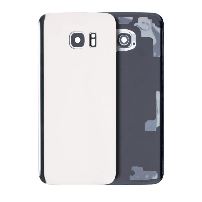 Rückglas mit Kameralinse für Galaxy S7 Rand (ohne Logo) (Weiß)