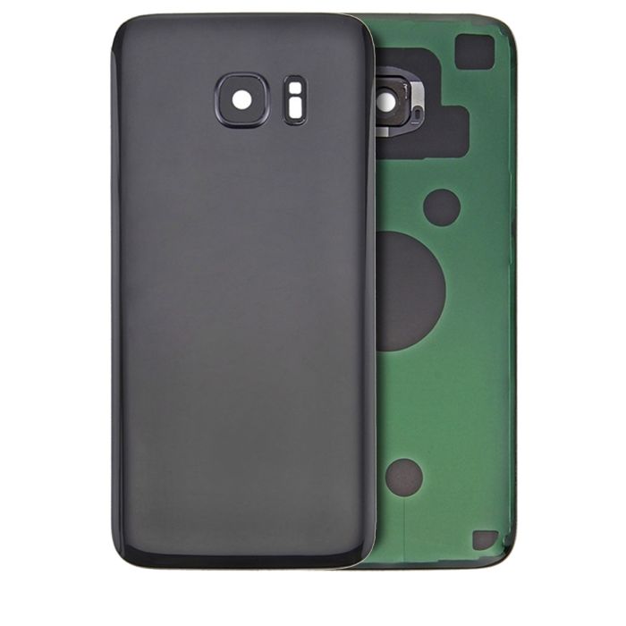 Rückglas mit Kameralinse für Samsung Galaxy S7 Rand (Schwarz) (Service Pack)