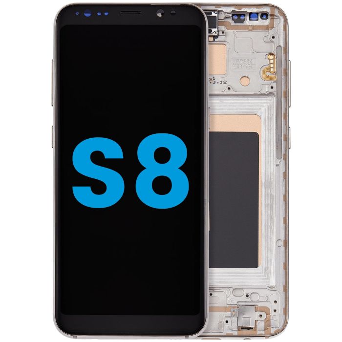 LCD Display mit Rahmen (ohne Fingerabdruck Sensor) für Galaxy S8 (Maple Gold)