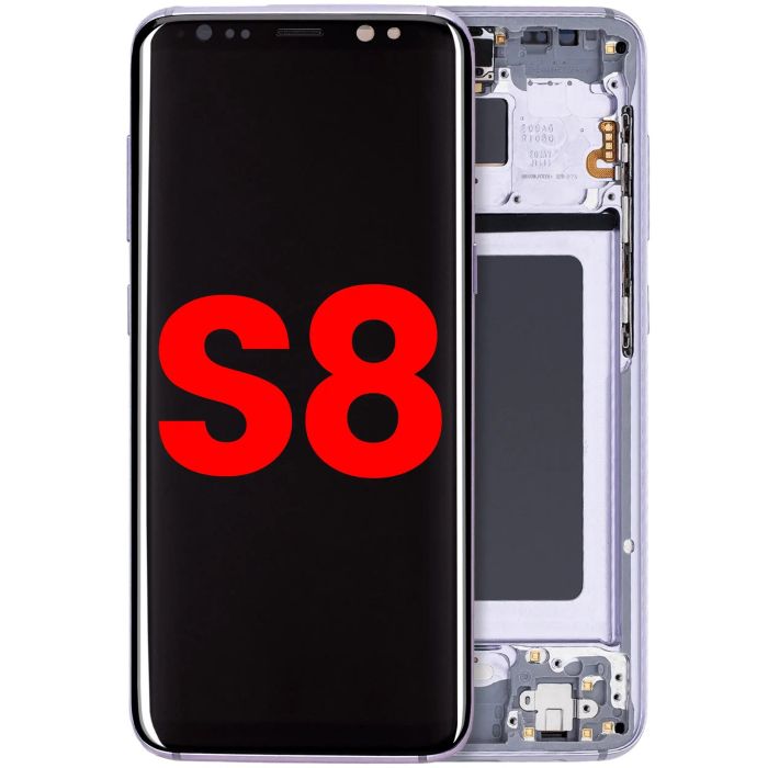 OLED Display mit Rahmen für Galaxy S8 (Aftermarket Plus) (Orchid Gray)
