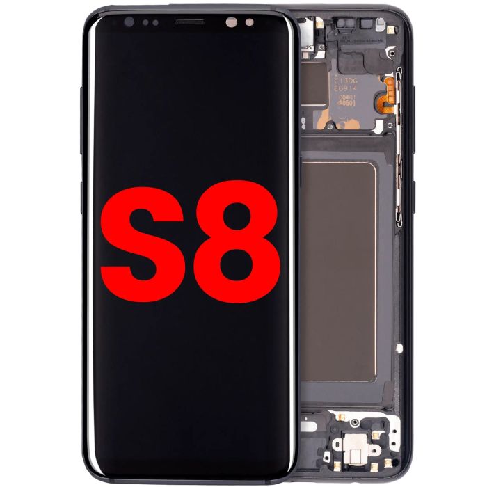 OLED Display mit Rahmen für Galaxy S8 (Aftermarket Plus) (Midnight Black)