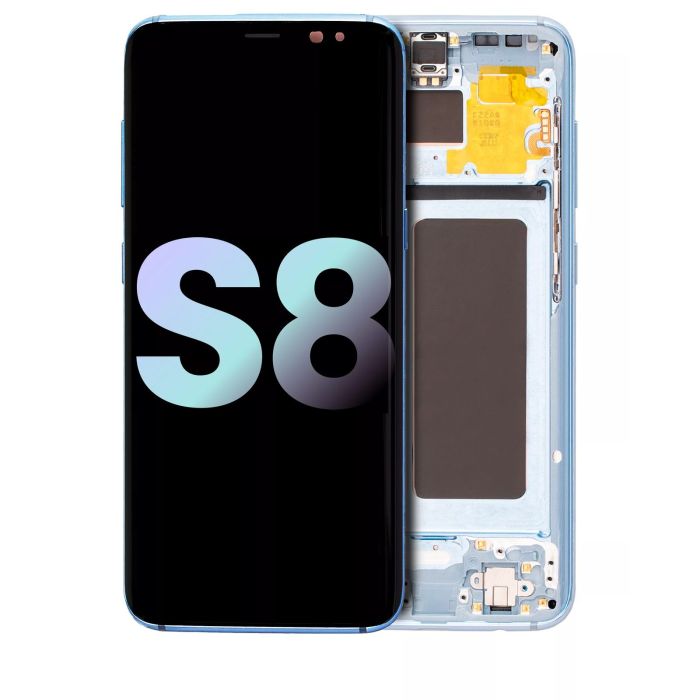 OLED Display mit Rahmen für Galaxy S8 (Service Pack) (Coral Blue)